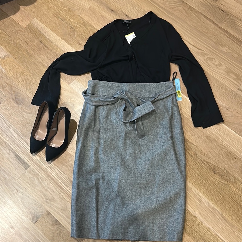 Gray Pencil Skirt